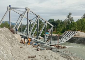 Baru Seminggu Dikerja Jembatan Balebo Senilai 9 Milyar di Masamba Ambruk